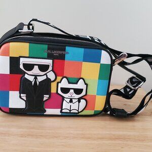 Karl Lagerfeld Multicolored Crossbody rainbow checkerboard